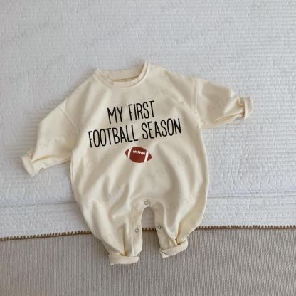 MY FIRST FOOTBALL SEASON Baby Beige Romper - Beige - 2-3T - image 1