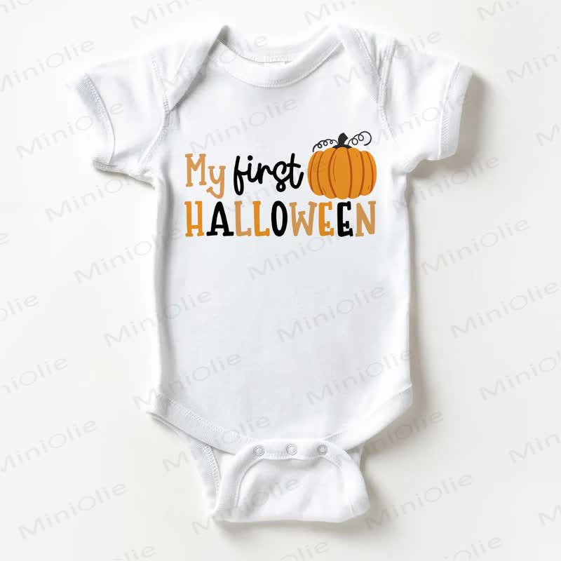 MY FIRST HALLOWEEN Baby Pumpkin White Bodysuit - White - 18-24M - image 1
