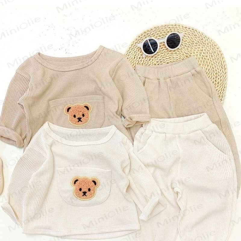Baby Bear Pocket Waffle Top and Pants 2-piece Set - image 4