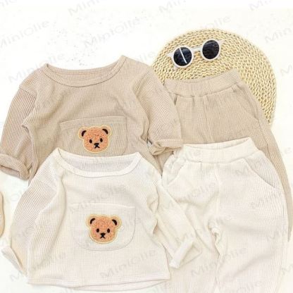 Baby Bear Pocket Waffle Top and Pants 2-piece Set - image 4