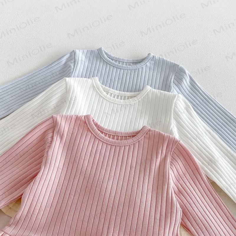 Baby Solid Color Long Sleeve Peplum Top and Pants 2-piece Set - image 6