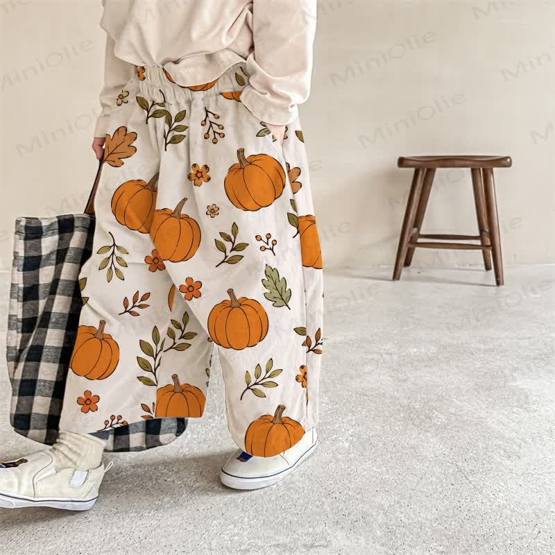 Baby Apricot Pumpkin and Flower Pants - Apricot - 2-3T - image 1