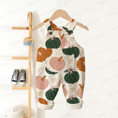 Baby Toddler Beige Pumpkin Pocket Overalls - Beige - 3-5T - image 1