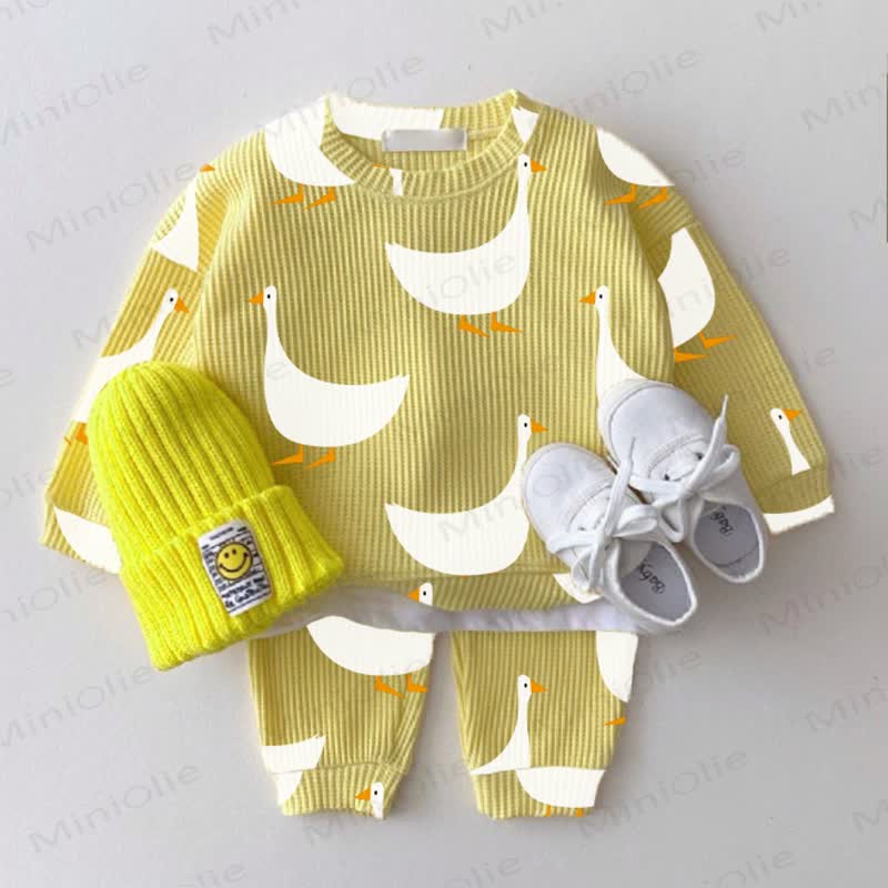 Baby Green Goose Waffle 2-piece Set - Green - 2-3T - image 1