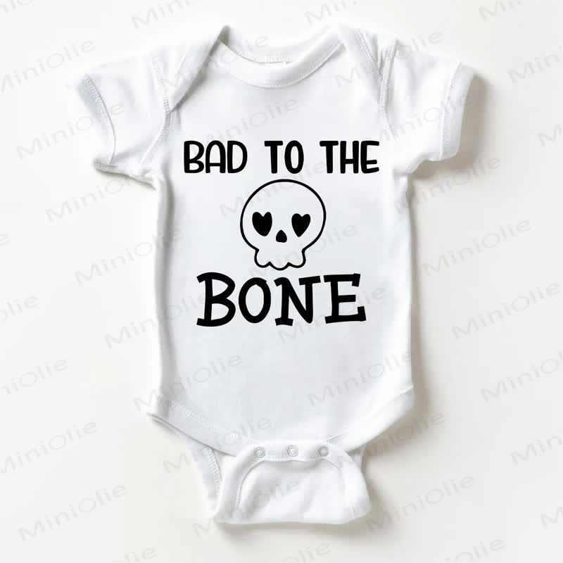 BAD TO THE BONE Baby White Bodysuit - White - 18-24M - image 1