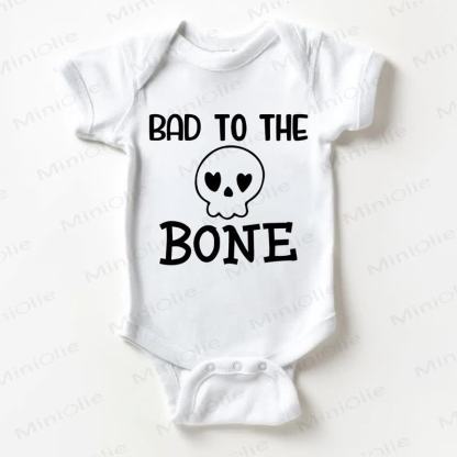 BAD TO THE BONE Baby White Bodysuit - White - 18-24M - image 1
