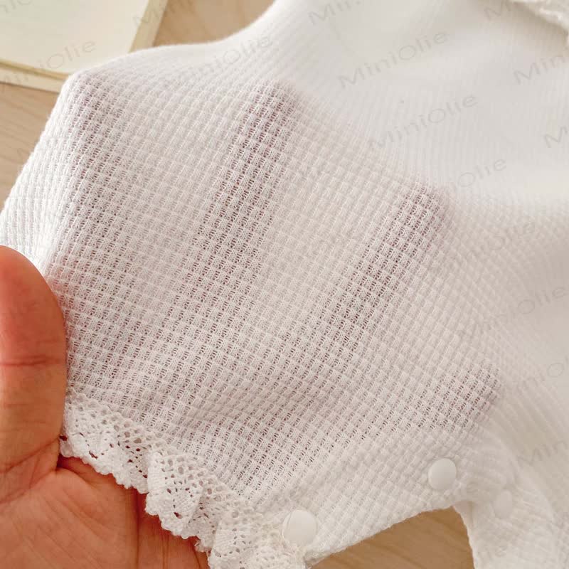 Baby Waffle Solid Color Romper with Bonnet - image 15