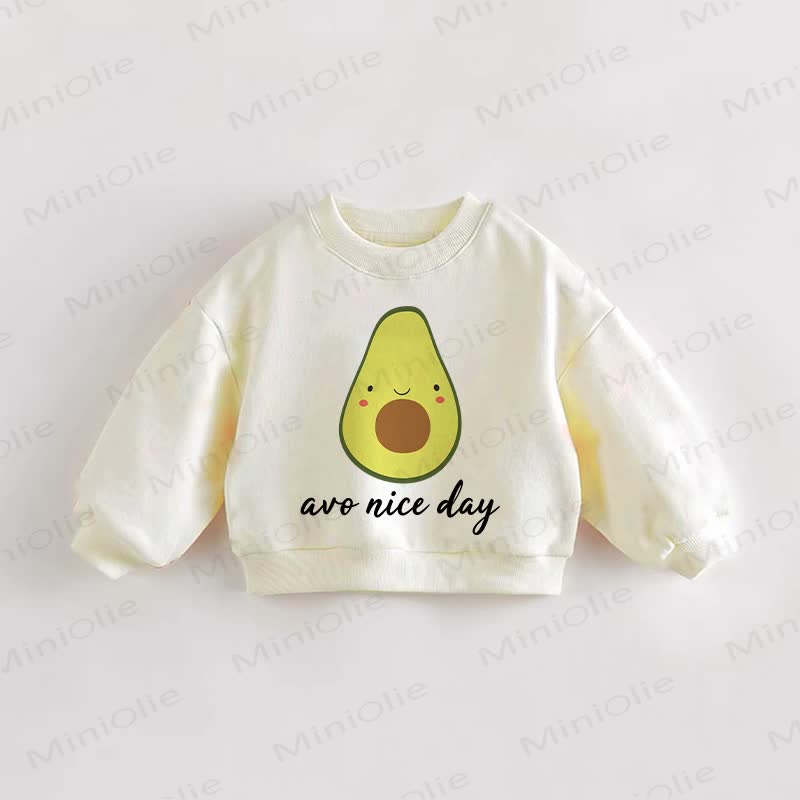 AVO NICE DAY Baby Toddler Kiwi Cream Sweatshirt - Cream - 3-5T - image 1