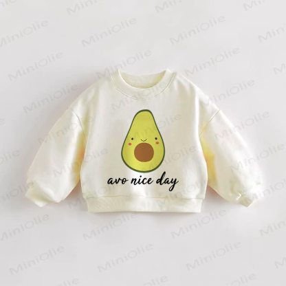 AVO NICE DAY Baby Toddler Kiwi Cream Sweatshirt - Cream - 3-5T - image 1