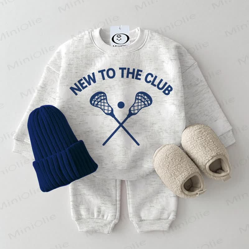 NEW TO THE CLUB Baby Light Grey 2-piece Sweatshirt Set - Light Grey - 2-3T - image 1