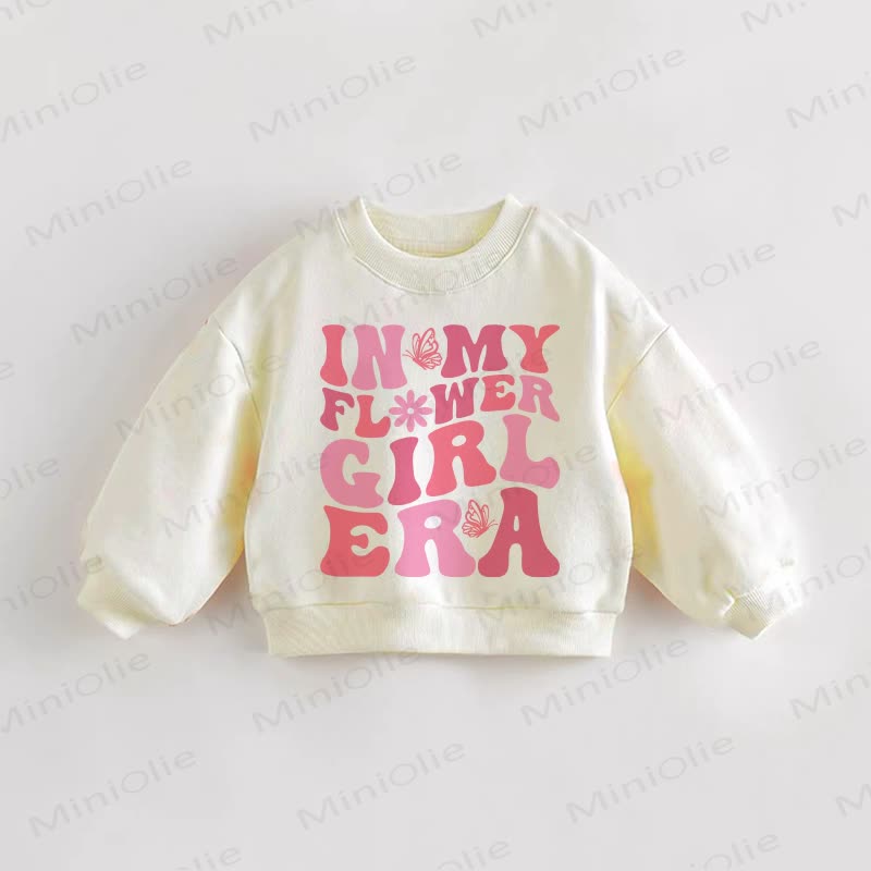 IN MY FLOWER GIRL ERA Baby Toddler Cream Sweatshirt - Cream - 3-5T - image 1