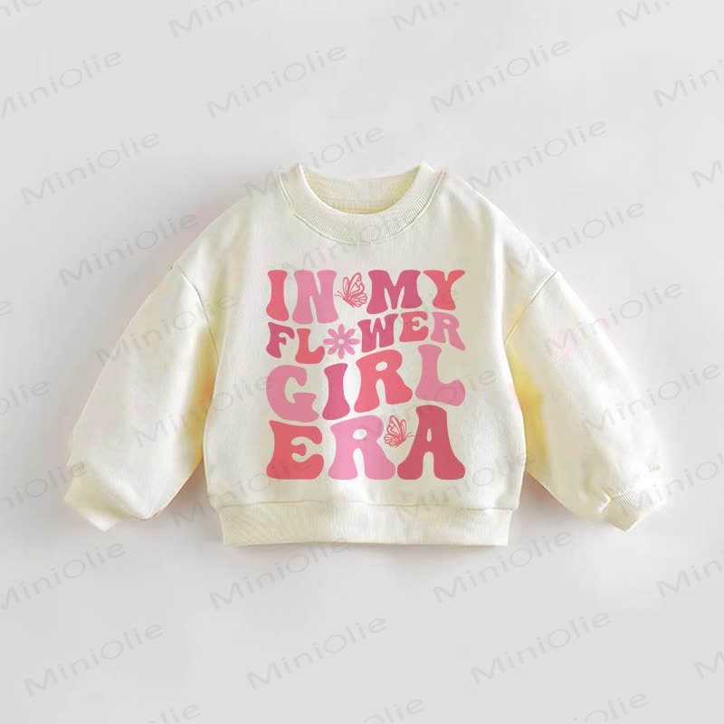 IN MY FLOWER GIRL ERA Baby Toddler Cream Sweatshirt - Cream - 3-5T - image 1