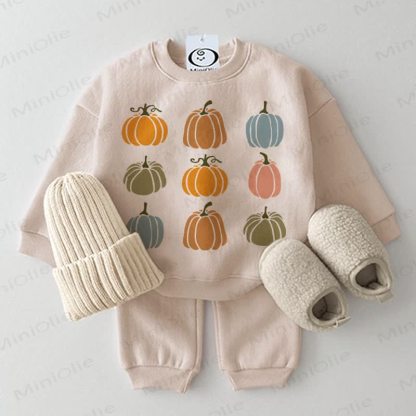 Baby Nine Pumpkin Beige Sweatshirt 2-piece Set - Beige - 2-3T - image 1