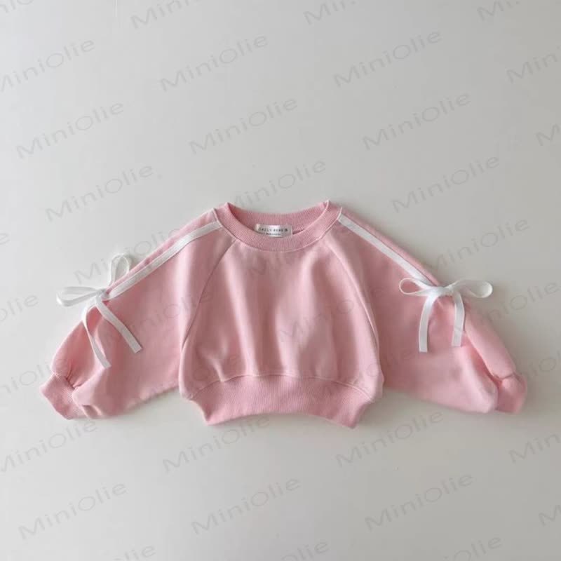Baby Girl Bow Trim Sweatshirt and Pants 2-piece Set - image 3