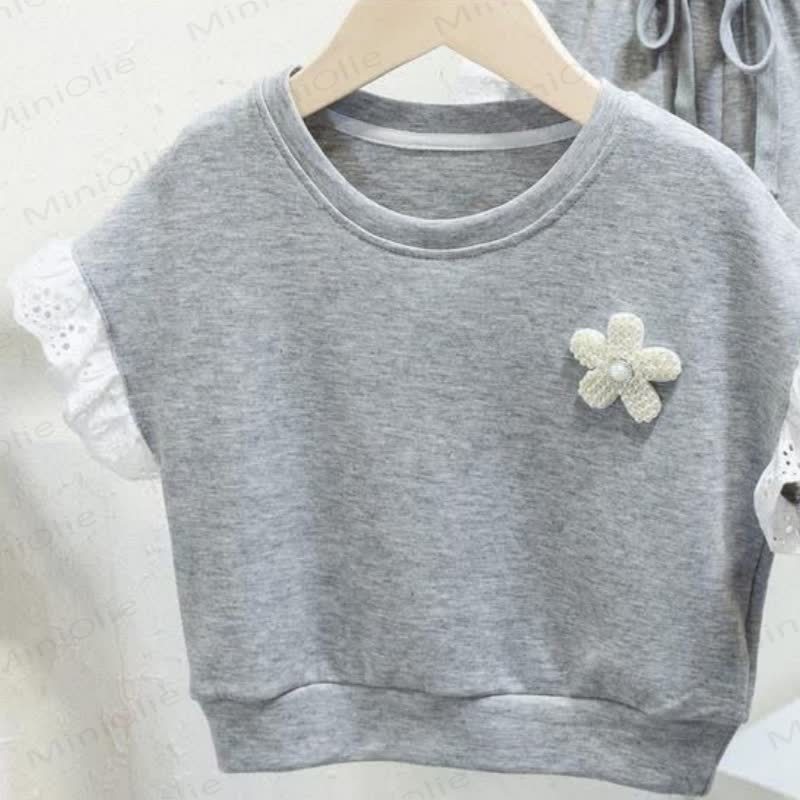 Toddler Girl Bear/Flower Print Sweatshirt and Jogger 2-piece Set - image 12