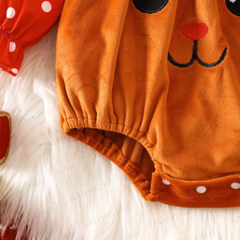 Baby Christmas Reindeer Dot Bodysuit - image 9