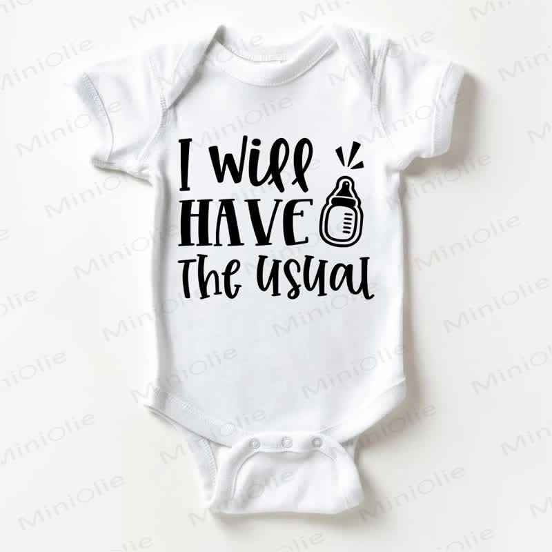 I WILL HAVE THE USUAL Baby White Bodysuit - White - 18-24M - image 1