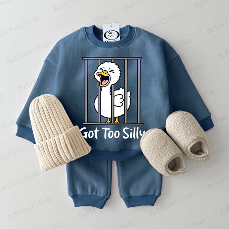 GOT TOO SILLY Baby Sweatshirt 2-piece Blue Set - Blue - 2-3T - image 1
