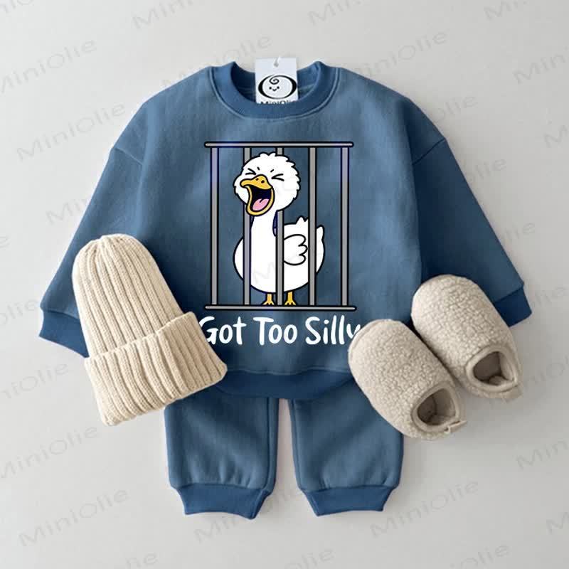 GOT TOO SILLY Baby Sweatshirt 2-piece Blue Set - Blue - 2-3T - image 1