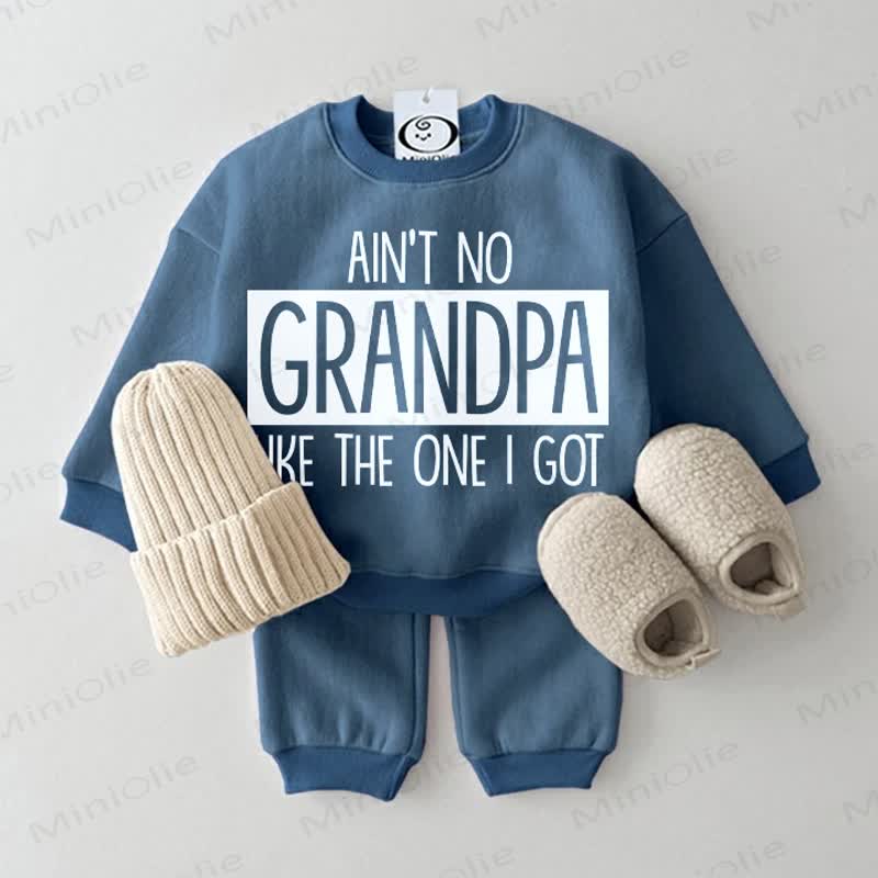 AIN'T NO GRANDPA LIKE THE ONE I GOT Baby Sweatshirt 2-piece Blue Set - Blue - 2-3T - image 1