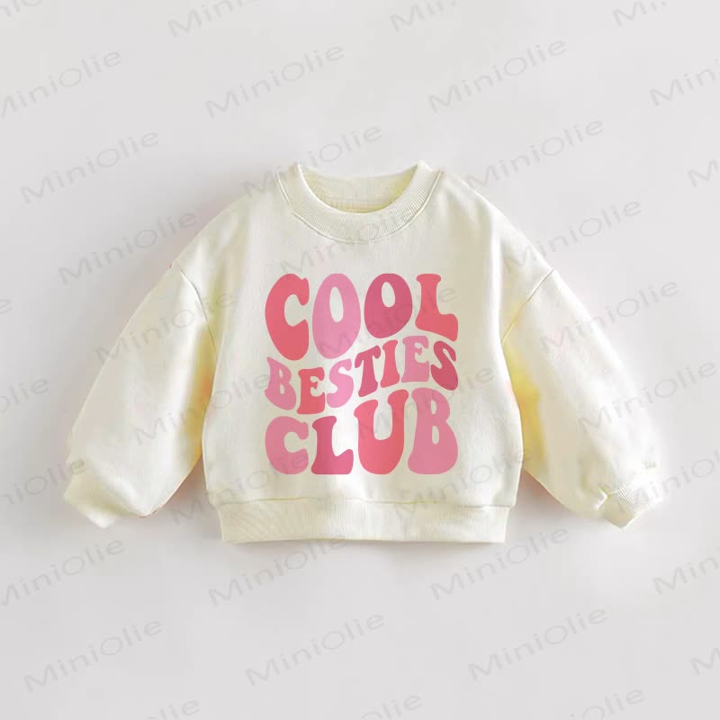 COOL BESTIES CLUB Baby Toddler Cream Sweatshirt - Cream - 3-5T - image 1