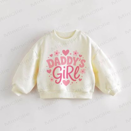 DADDY'S GIRL Baby Toddler Flower and Heart Cream Sweatshirt - Cream - 3-5T - image 1