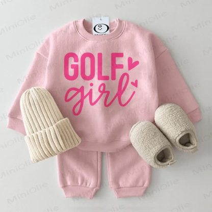 GOLF GIRL Baby Pink Sweatshirt 2-piece Set - Pink - 2-3T - image 1