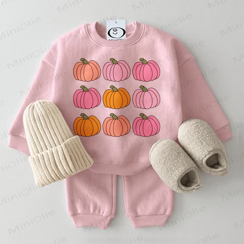 Baby Nine Pumpkins Pink Sweatshirt 2-piece Set - Pink - 2-3T - image 1