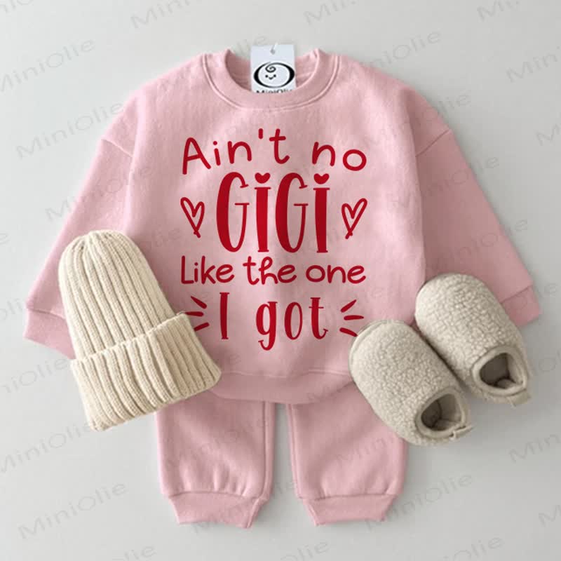 AIN'T NO GIGI LIKE THE ONE I GOT Baby Pink Sweatshirt 2-piece Set - Pink - 2-3T - image 1