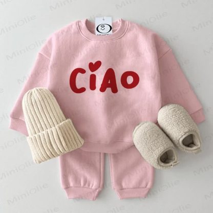 CIAO Baby Pink Sweatshirt 2-piece Set - Pink - 2-3T - image 1