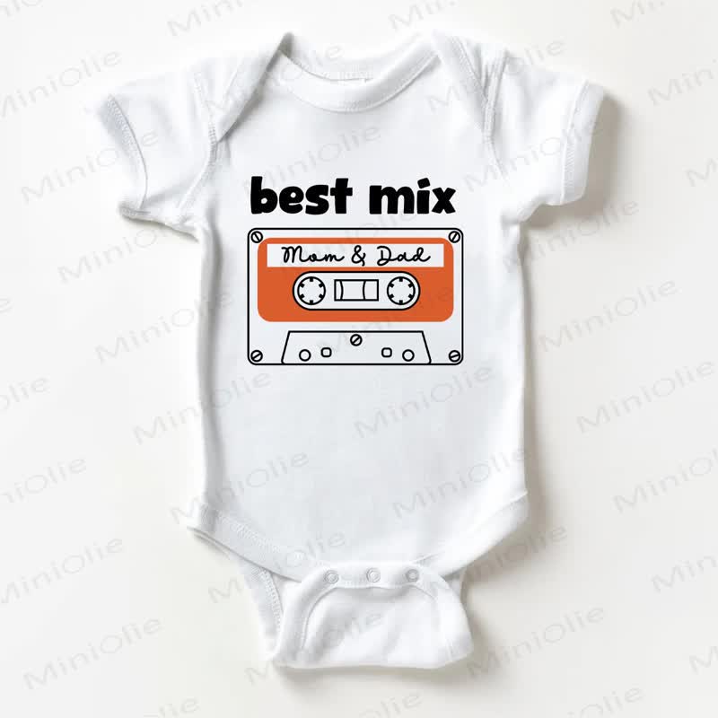 BEST MIX MOM & DAD Baby White Bodysuit - White - 18-24M - image 1