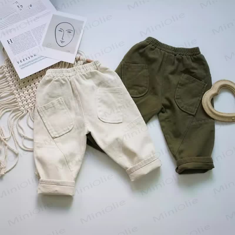 Toddler Solid Color Utility Pocket Pants - image 1