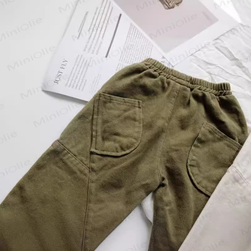 Toddler Solid Color Utility Pocket Pants - image 6
