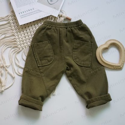 Toddler Solid Color Utility Pocket Pants - Green - 8-9T - image 3
