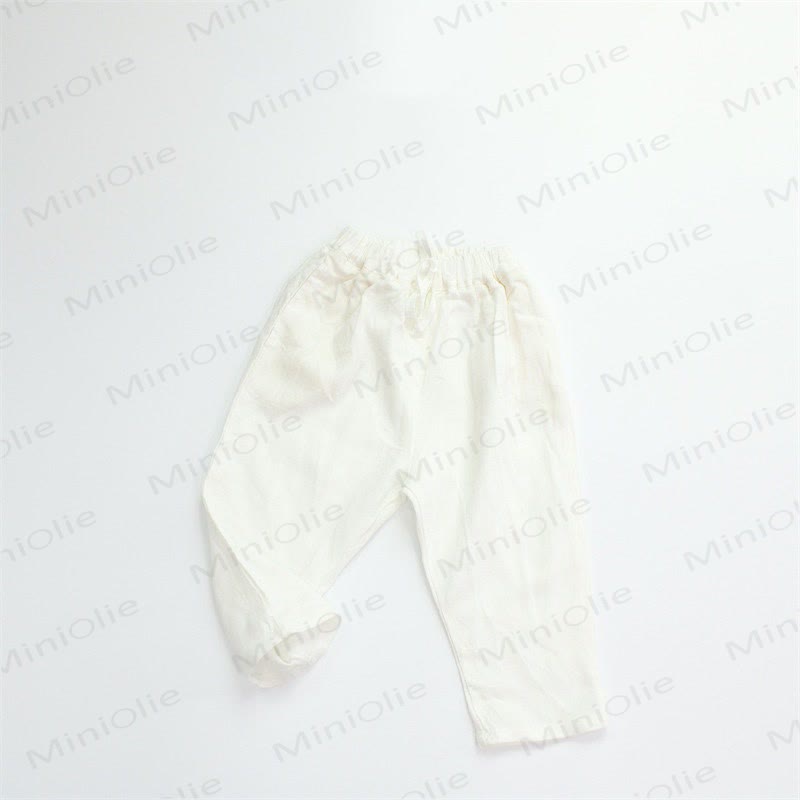 Toddler Relaxed Drawstring Lightweight Casual Pants - White - 8-9T - image 2