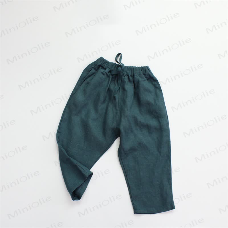 Toddler Relaxed Drawstring Lightweight Casual Pants - Green - 8-9T - image 3