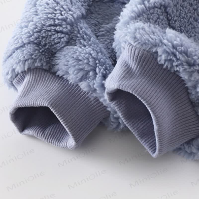 Toddler Solid Color Thickened Flannel Lounge 2-piece Set - image 9