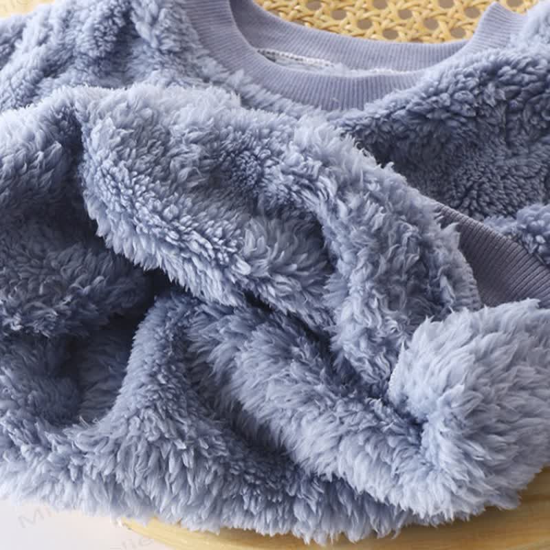 Toddler Solid Color Thickened Flannel Lounge 2-piece Set - image 7