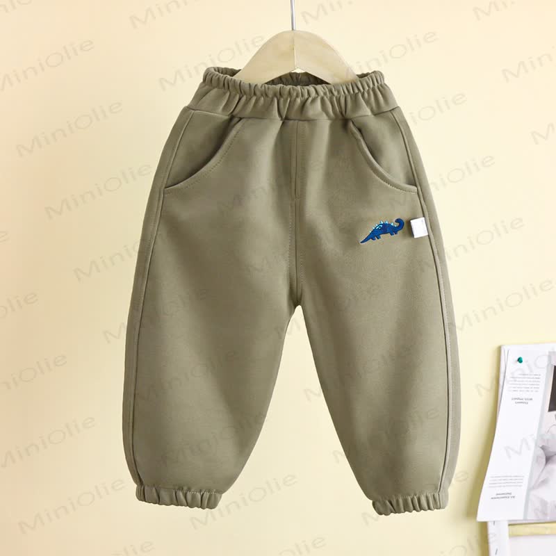 Toddler Boys Dino Embroidered Jogger Pants - Dark Green - 8-9T - image 4