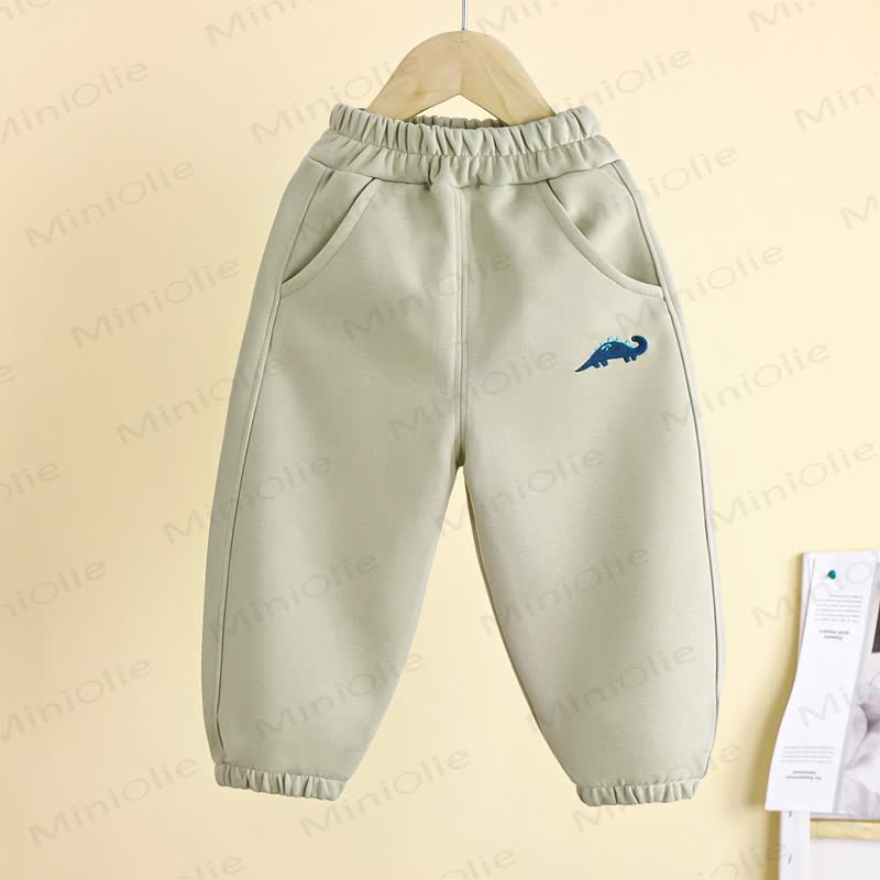 Toddler Boys Dino Embroidered Jogger Pants - Light Green - 8-9T - image 3