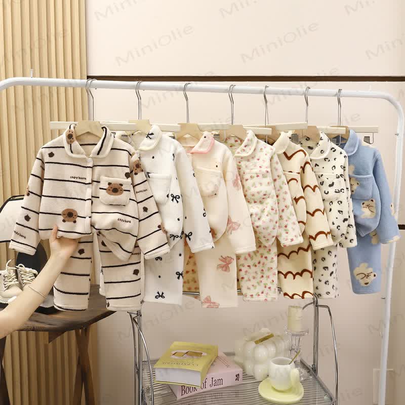Toddler Blue/White Cozy Fleece Pajama 2-piece Set - image 1