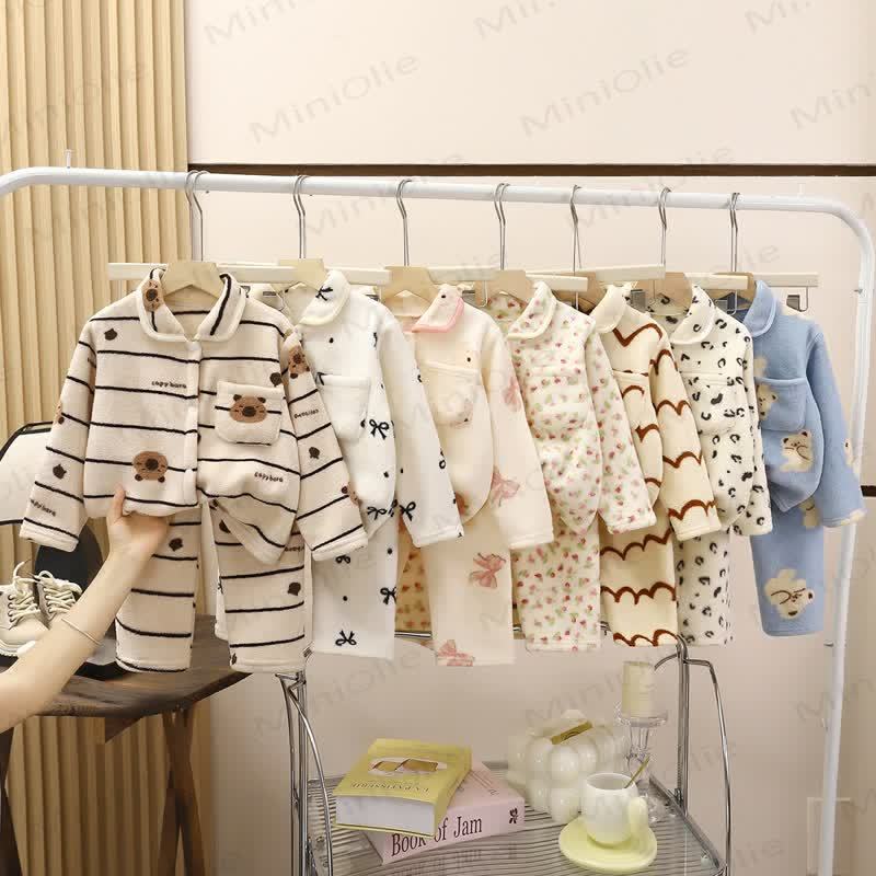 Toddler Blue/White Cozy Fleece Pajama 2-piece Set - image 1