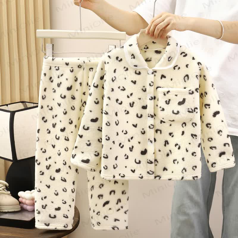 Toddler Blue/White Cozy Fleece Pajama 2-piece Set - White Dot - 10-11T - image 5