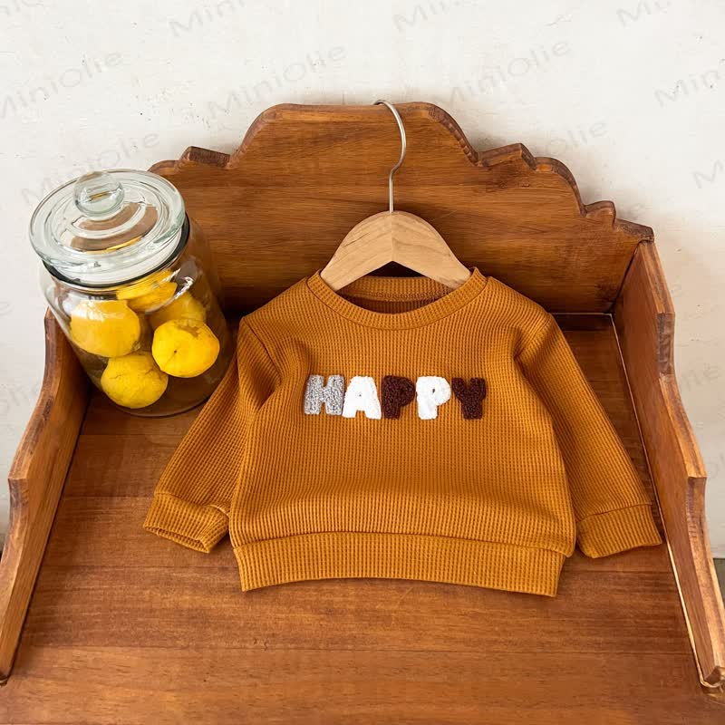 HAPPY Baby Brown Waffle Long Sleeve Top and Pants 2-piece Set - image 4