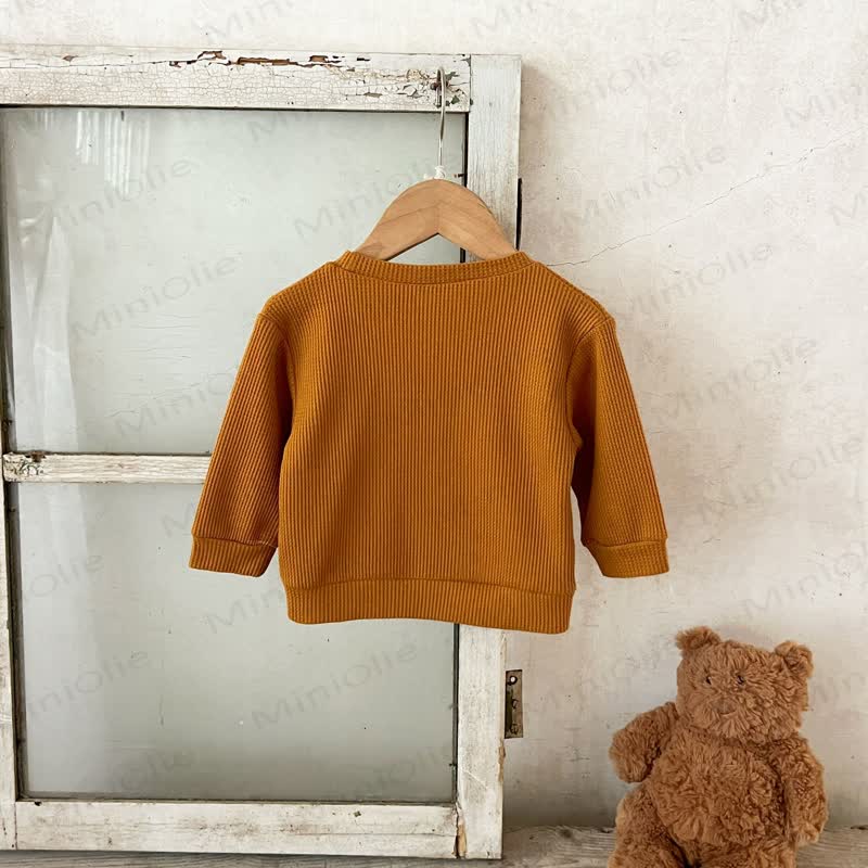 HAPPY Baby Brown Waffle Long Sleeve Top and Pants 2-piece Set - image 5