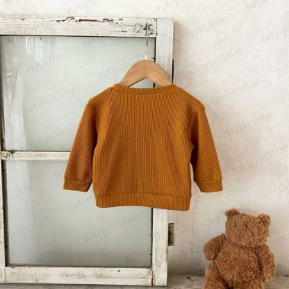 HAPPY Baby Brown Waffle Long Sleeve Top and Pants 2-piece Set - image 5