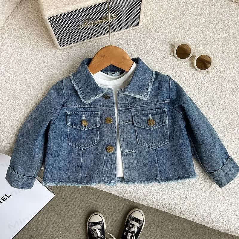 Toddler Denim Frayed Jacket and Skirt 2-piece Set - image 4