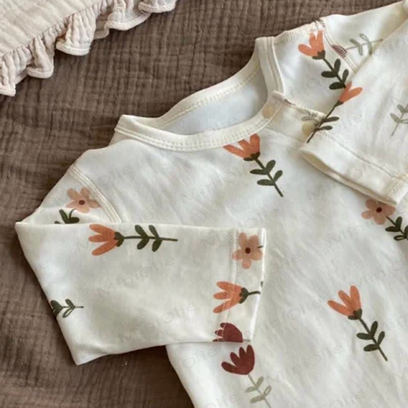 Baby Wildflower Cotton Short Romper - image 2