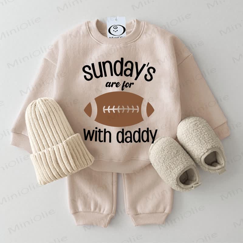 SUNDAY'S ARE FOR WITH DADDY Baby Sweatshirt 2-piece Set - Beige - 2-3T - image 1