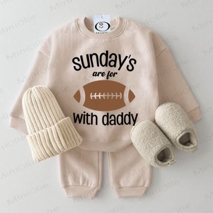 SUNDAY'S ARE FOR WITH DADDY Baby Sweatshirt 2-piece Set - Beige - 2-3T - image 1